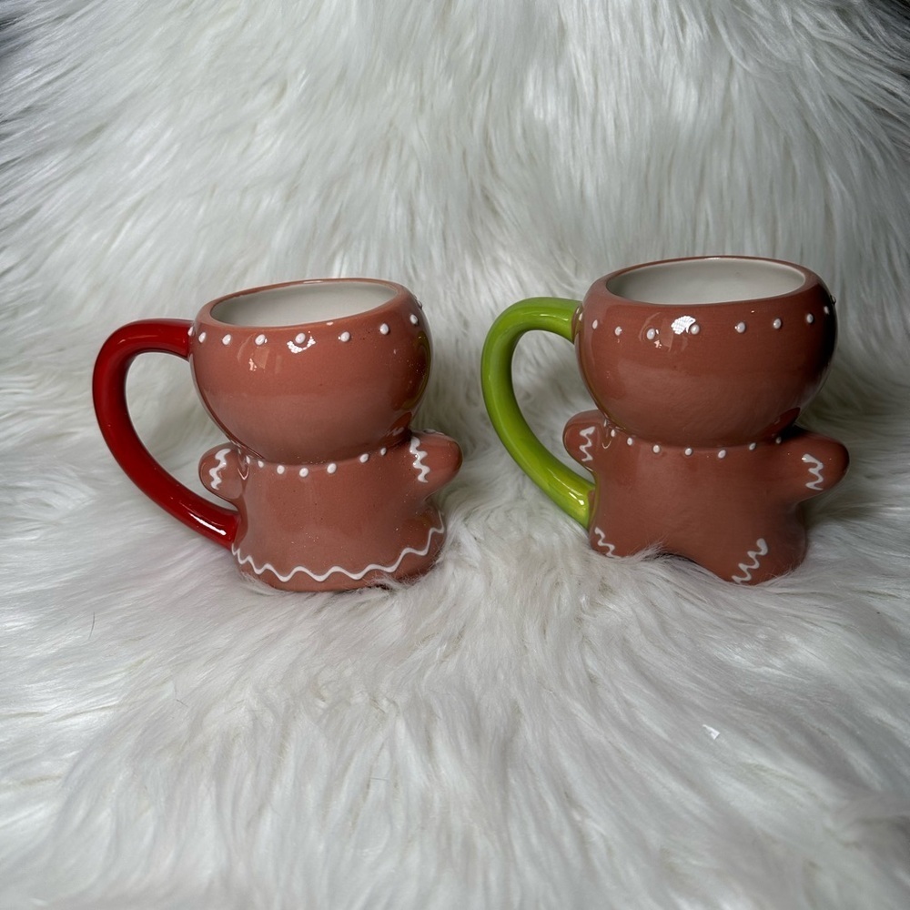 Target Threshold Gingerbread Man Mug Set - Red and Green Handles - Picture 2 of 3